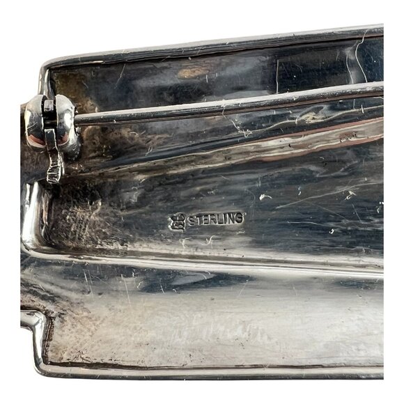 Art Deco Style Heirloom 73 Sterling Silver Amethyst Marcasite Unisex Lapel Pin - Picture 7 of 7